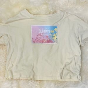 Old Navy yellow Cropped Tee